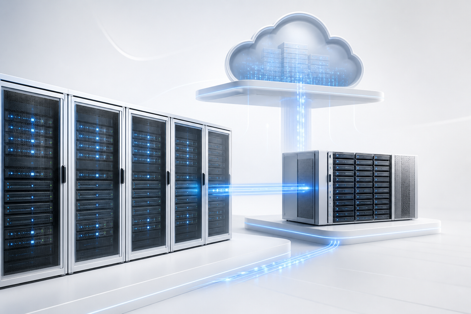 Enterprise storage redundancy and cloud backup architecture